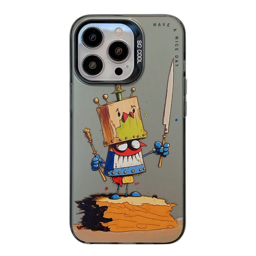 iPhone 13 Pro Animal Pattern Oil Painting Series PC + TPU Phone Case - Clown